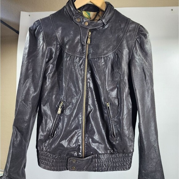Ted Baker Leather Moto Jacket 2 - Picture 2 of 12